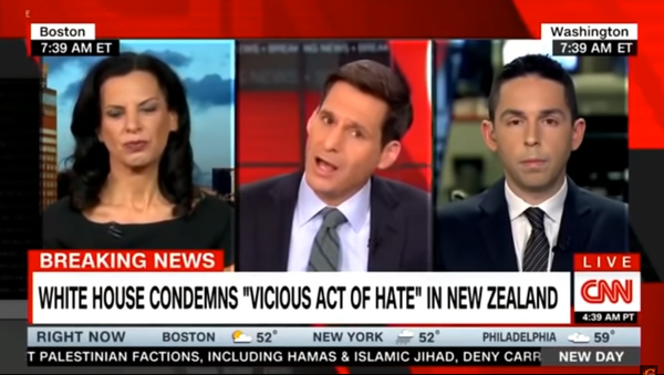 CNN host John Berman and former Department of Homeland Security assistant secretary Juliette Kayyem discuss Trump's alleged influence on the Christchurch massacre. CNN host John Berman and former Department of Homeland Security assistant secretary Juliette Kayyem discuss Trump's alleged influence on the Christchurch massacre. - Sputnik International