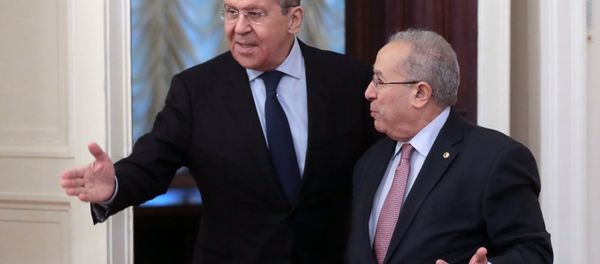 Algerian Foreign Minister and Deputy Prime Minister Ramtane Lamamra with Russian Foreign Minister Sergei Lavrov. - Sputnik International