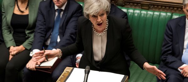 Britain's Prime Minister Theresa May speaks during a debate on her Brexit 'plan B' in Parliament, in London, Britain, January 29, 2019 - Sputnik International