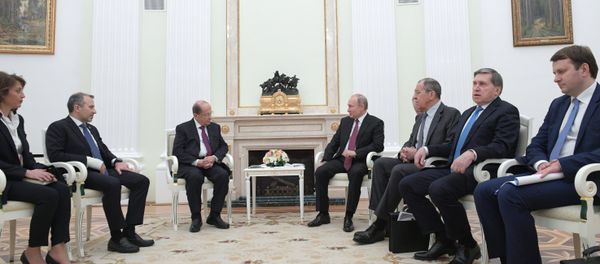 Russian President Vladimir Putin and his Lebanese counterpart, Michel Aoun Russian President Vladimir Putin and his Lebanese counterpart, Michel Aoun - Sputnik International