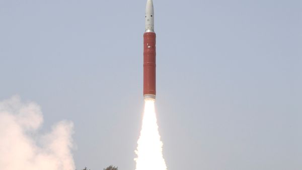 A Ballistic Missile Defence (BMD) Interceptor takes off to hit one of India's satellites in the first such test, from the Dr. A.P.J. Abdul Kalam Island, in the eastern state of Odisha, India, March 27, 2019 - Sputnik International