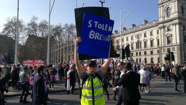 Protesters rally against delay of the Brexit process in London, the United Kingdom on 29 March, 2019 - Sputnik International