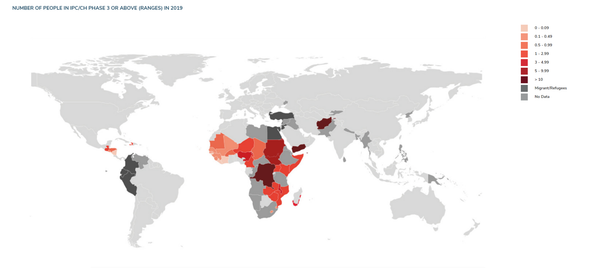 Number of People in Africa in Integrated Food Security Phase Classification (IPC/CH) Phase 3 or above in 2019. Phase 3 is defined as Acute Food and Livelihood Crisis Number of People in Africa in Integrated Food Security Phase Classification (IPC/CH) Phase 3 or above in 2019. Phase 3 is defined as Acute Food and Livelihood Crisis - Sputnik International