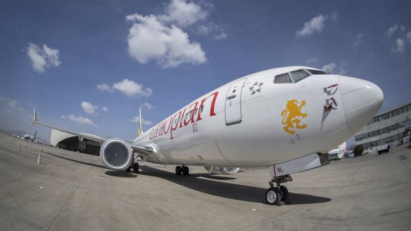 An Ethiopian Airlines Boeing 737 Max 8 sits grounded at Bole International Airport in Addis Ababa, Ethiopia, 23 March, 2019 - Sputnik International
