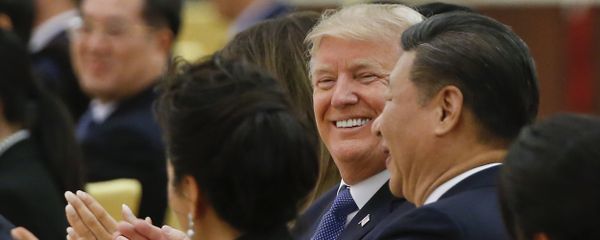 U.S. President Donald Trump and China's President Xi Jinping attend at a state dinner at the Great Hall of the People in Beijing, China, Thursday, Nov. 9, 2017 - Sputnik International