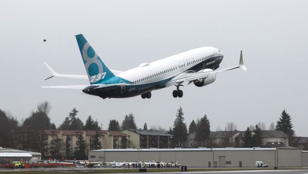 A Boeing 737 MAX 8 takes off during a flight test in Renton, Washington - Sputnik International