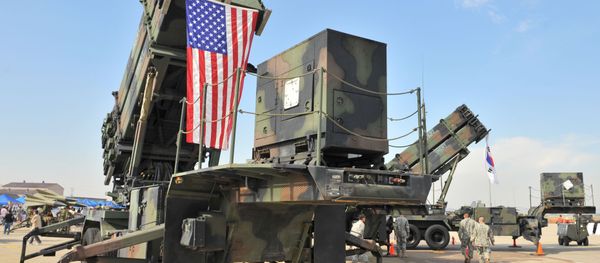 A US Army's Patriot Surface-to Air missile system is displayed during the Air Power Day at the US airbase in Osan, south of Seoul on October 12, 2008 - Sputnik International