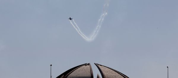 Pakistan Air Force (PAF)'s fighter jet F-16 flies over the Pakistan National Monument during a rehearsal, ahead of the Pakistan Day military parade, in Islamabad, Pakistan March 20, 2019 Pakistan Air Force (PAF)'s fighter jet F-16 flies over the Pakistan National Monument during a rehearsal, ahead of the Pakistan Day military parade, in Islamabad, Pakistan March 20, 2019 - Sputnik International
