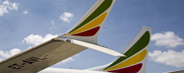 The winglet of an Ethiopian Airlines Boeing 737 Max 8 is seen as it sits grounded at Bole International Airport in Addis Ababa, Ethiopia Saturday, March 23, 2019 - Sputnik International
