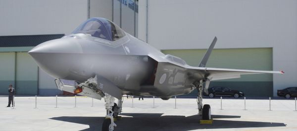 A Japan Air Self-Defense Force's F-35A stealth fighter jet, which Kyodo says is the same plane that crashed during an exercise on April 9, 2019, is seen at the Mitsubishi Heavy Industries Komaki Minami factory in Toyoyama, Aichi Prefecture, Japan, in this photo taken by Kyodo June 2017 A Japan Air Self-Defense Force's F-35A stealth fighter jet, which Kyodo says is the same plane that crashed during an exercise on April 9, 2019, is seen at the Mitsubishi Heavy Industries Komaki Minami factory in Toyoyama, Aichi Prefecture, Japan, in this photo taken by Kyodo June 2017 - Sputnik International