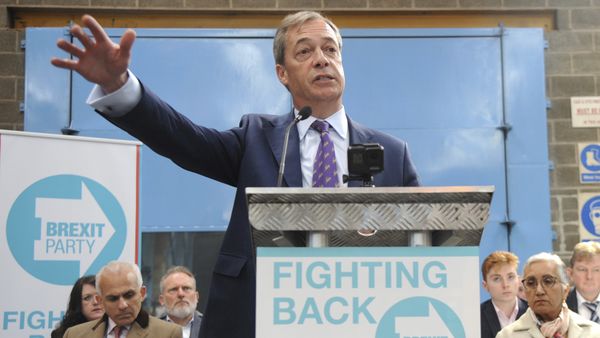 British MEP Nigel Farage speaks during the launch of the Brexit Party's European election campaign, Coventry, England, Friday, April 12, 2019. - Sputnik International