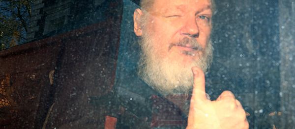 WikiLeaks founder Julian Assange arrives at the Westminster Magistrates Court, after he was arrested in London, Britain April 11, 2019. WikiLeaks founder Julian Assange arrives at the Westminster Magistrates Court, after he was arrested in London, Britain April 11, 2019. - Sputnik International