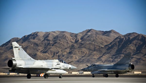 United Arab Emirates Air Force Dassault Mirage 2000-9s taxi to the active runway at Nellis AFB United Arab Emirates Air Force Dassault Mirage 2000-9s taxi to the active runway at Nellis AFB - Sputnik International