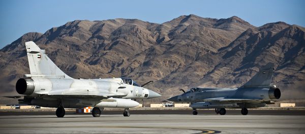 United Arab Emirates Air Force Dassault Mirage 2000-9s taxi to the active runway at Nellis AFB United Arab Emirates Air Force Dassault Mirage 2000-9s taxi to the active runway at Nellis AFB - Sputnik International