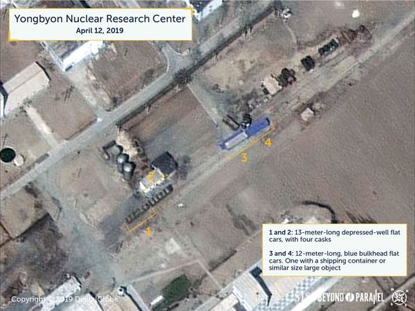 A view of four of the five specialized rail cars as seen on April 12, 2019. - Sputnik International