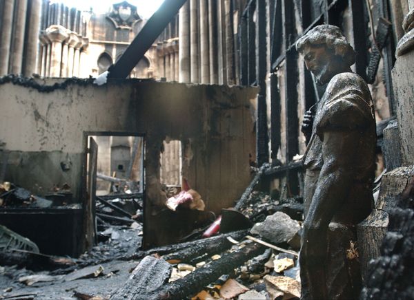 Aftermath of Fire at the Cathedral Church of St. John the Divine Aftermath of Fire at the Cathedral Church of St. John the Divine - Sputnik International