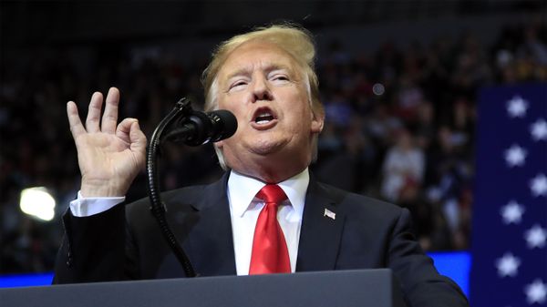 In this March 28, 2019 file photo, President Donald Trump speaks at a campaign rally in Grand Rapids, Mich In this March 28, 2019 file photo, President Donald Trump speaks at a campaign rally in Grand Rapids, Mich - Sputnik International