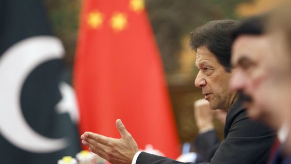 Pakistan's Prime Minister Imran Khan attends talks with Chinese President Xi Jinping (not pictured) at the Great Hall of the People in Beijing, Friday, Nov. 2, 2018 Pakistan's Prime Minister Imran Khan attends talks with Chinese President Xi Jinping (not pictured) at the Great Hall of the People in Beijing, Friday, Nov. 2, 2018 - Sputnik International