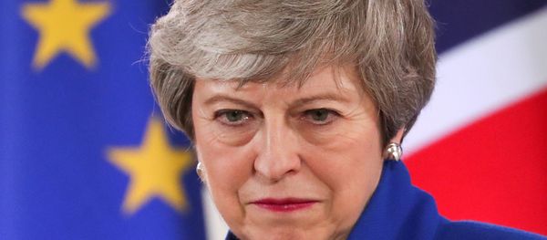 British Prime Minister Theresa May holds a news conference following an extraordinary European Union leaders summit to discuss Brexit, in Brussels, Belgium April 11, 2019 British Prime Minister Theresa May holds a news conference following an extraordinary European Union leaders summit to discuss Brexit, in Brussels, Belgium April 11, 2019 - Sputnik International
