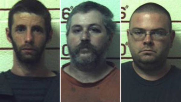 (L-R) Marc Measnikoff, Terry Wallace and Matthew Brubaker have been jailed after having sex with horses, a cow, a goat and dogs at their remote 'makeshift farm' in Munson, Pennsylvani - Sputnik International
