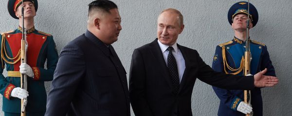 Russian President Vladimir Putin and North Korean leader Kim Jong-un meet in Vladivostok on 25 April, 2019 Russian President Vladimir Putin and North Korean leader Kim Jong-un meet in Vladivostok on 25 April, 2019 - Sputnik International