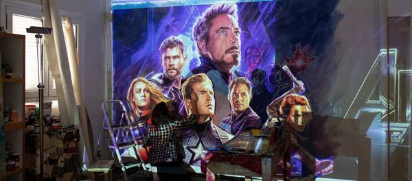 Greek artist Virginia Axioti works on the billboard of the Avengers: Endgame movie in Athens, Greece, April 21, 2019. Picture taken April 21, 2019 Greek artist Virginia Axioti works on the billboard of the Avengers: Endgame movie in Athens, Greece, April 21, 2019. Picture taken April 21, 2019 - Sputnik International