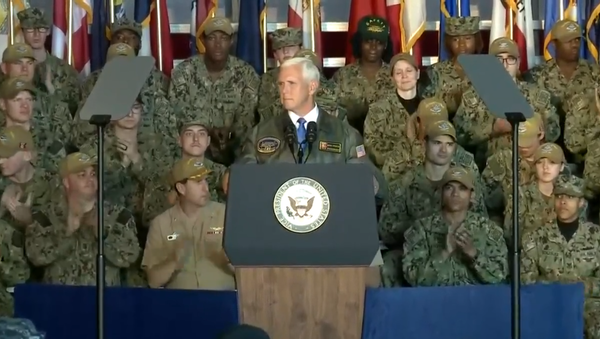 US Vice President Mike Pence delivers remarks, on board USS Harry S. Truman, Naval Station Norfolk (VA), April 30, 2019 - Sputnik International