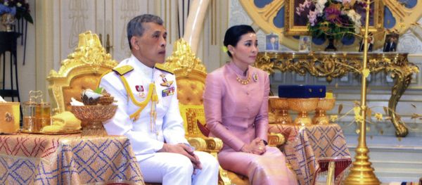 In this photo released by Bureau of the Royal Household ,Thailand's King Maha Vajiralongkorn Bodindradebayavarangkun, left, sits with Queen Suthida Vajiralongkorn Na Ayudhya at Ampornsan Throne Hall in Bangkok, Thailand, Wednesday, May 1, 2019. In this photo released by Bureau of the Royal Household ,Thailand's King Maha Vajiralongkorn Bodindradebayavarangkun, left, sits with Queen Suthida Vajiralongkorn Na Ayudhya at Ampornsan Throne Hall in Bangkok, Thailand, Wednesday, May 1, 2019. - Sputnik International