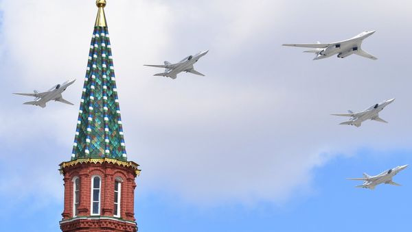 Tu-160 during V-Day parade rehearsal Tu-160 during V-Day parade rehearsal - Sputnik International