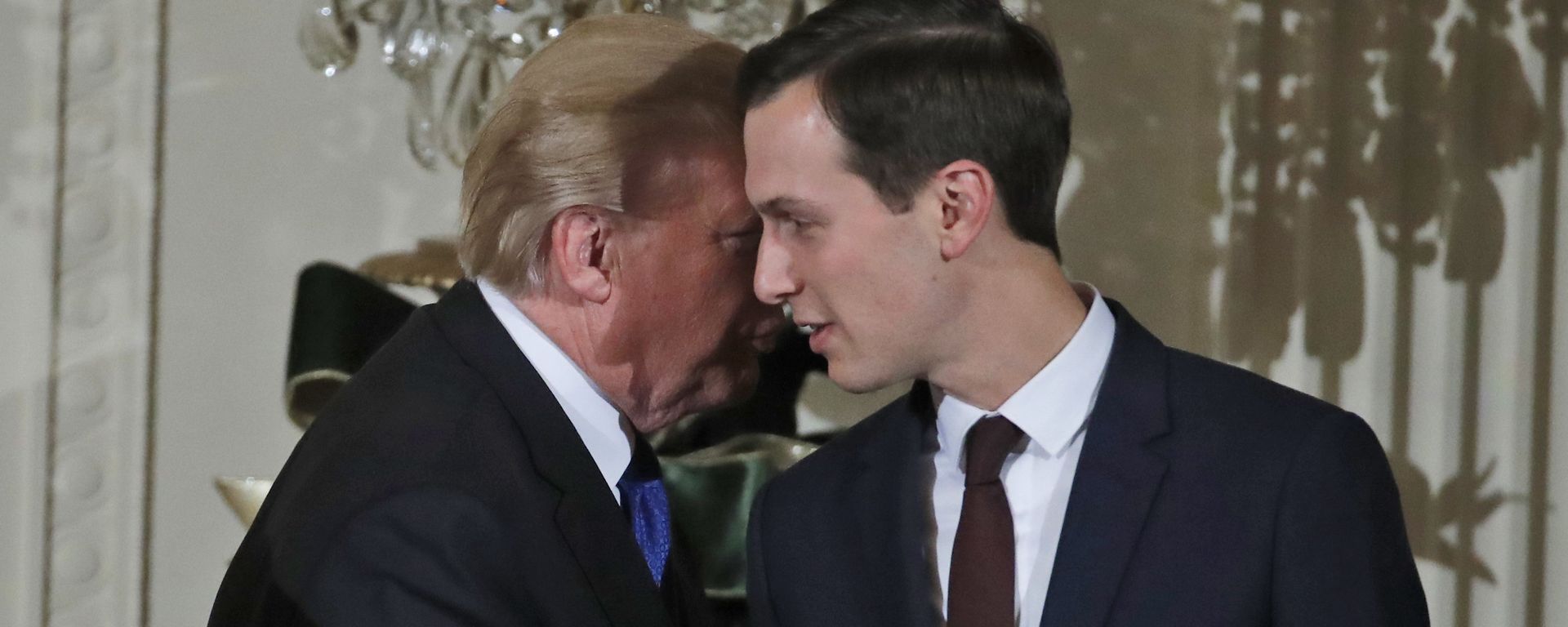 In this Thursday, Dec. 7, 2017, file photo, U.S. President Donald Trump speaks with White House Senior Adviser Jared Kushner as he departs after a reception in the East Room of the White House, in Washington In this Thursday, Dec. 7, 2017, file photo, U.S. President Donald Trump speaks with White House Senior Adviser Jared Kushner as he departs after a reception in the East Room of the White House, in Washington - Sputnik International, 1920, 14.08.2022
