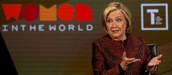 Former Secretary of State Hillary Clinton speaks on stage at the Women In The World Summit in New York Former Secretary of State Hillary Clinton speaks on stage at the Women In The World Summit in New York - Sputnik International
