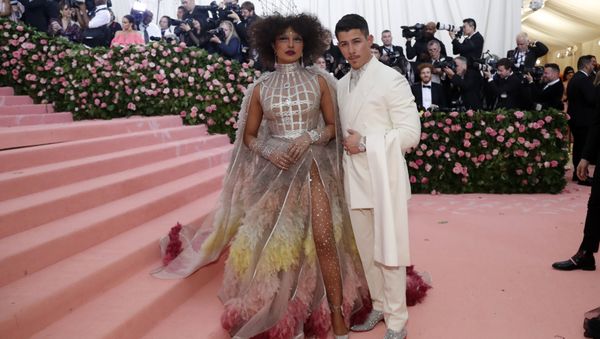 Metropolitan Museum of Art Costume Institute Gala - Met Gala - Camp: Notes on Fashion - Arrivals - New York City, U.S. - May 6, 2019 - Priyanka Chopra and Nick Jonas - Sputnik International