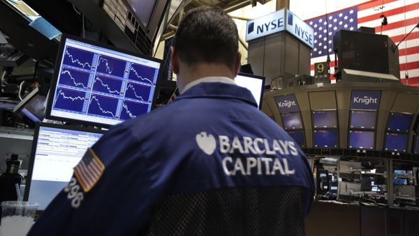 Stocks are shown plunging in graphs on monitors at Barclays Capital booth on the floor of the New York Stock Exchange in New York, Tuesday, Feb. 22, 2011 Stocks are shown plunging in graphs on monitors at Barclays Capital booth on the floor of the New York Stock Exchange in New York, Tuesday, Feb. 22, 2011 - Sputnik International