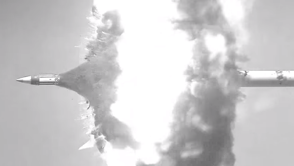 Raytheon shows demonstrate the Excalibur N5 munition's capabilities in this September 2015 test firing in Arizona's Yuma Proving Ground. - Sputnik International