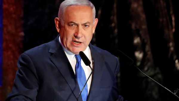 Israel's Prime Minister Benjamin Netanyahu speaks during the opening ceremony of the annual Israeli Holocaust Remembrance Day at the Yad Vashem World Holocaust Remembrance Center in Jerusalem, May 1, 2019 - Sputnik International