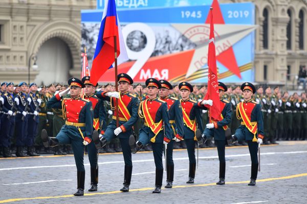 A Colour Guard During Victory Day Parade at the Red Square in Moscow A Colour Guard During Victory Day Parade at the Red Square in Moscow - Sputnik International
