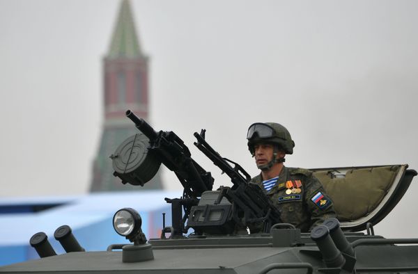 Military Serviceman Inside Tiger Armoured Vehicle During the V-Day Parade at the Red Square in Moscow Military Serviceman Inside Tiger Armoured Vehicle During the V-Day Parade at the Red Square in Moscow - Sputnik International