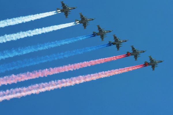 Su-25 Planes During Victory Day Rehearsals in Moscow Su-25 Planes During Victory Day Rehearsals in Moscow - Sputnik International