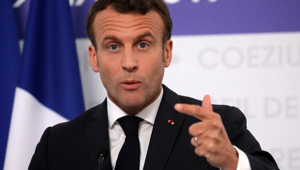 French President Emmanuel Macron speaks during a press conference at the end of an EU summit in Sibiu, central Romania on May 9, 2019. European Union leaders met to set out a course for increased political cooperation in the wake of the impending departure of the United Kingdom from the bloc. - Sputnik International