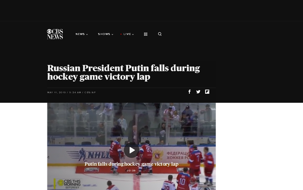 CBS's take on Putin's tumble. CBS's take on Putin's tumble. - Sputnik International