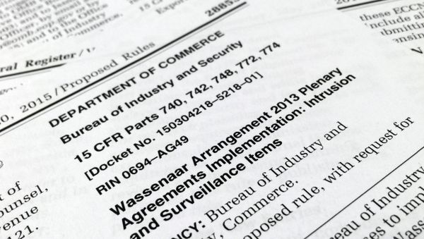 A portion of a page from the Bureau of Industry and Security (BIS) Federal Register A portion of a page from the Bureau of Industry and Security (BIS) Federal Register - Sputnik International