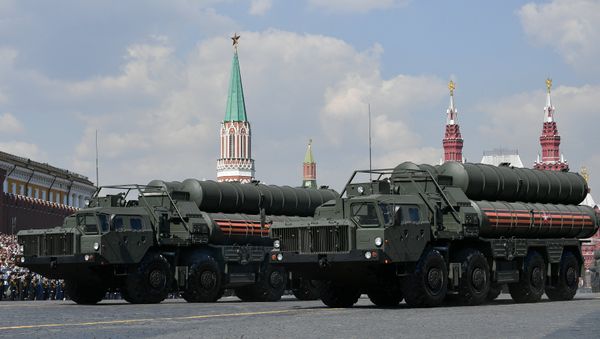 Russian S-400 Triumf surface-to-air missile systems roll down the Red Square during a rehearsal for the Victory Day parade in Moscow, Russia Russian S-400 Triumf surface-to-air missile systems roll down the Red Square during a rehearsal for the Victory Day parade in Moscow, Russia - Sputnik International