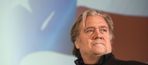 Steve Bannon, former strategic adviser to U.S. President Donald Trump and Lanny Davis, former special adviser in the White House and supporter of Hillary Clinton (unseen) attend a discussion meeting focussing on U.S. developments on May 22, 2018, in Prague Steve Bannon, former strategic adviser to U.S. President Donald Trump and Lanny Davis, former special adviser in the White House and supporter of Hillary Clinton (unseen) attend a discussion meeting focussing on U.S. developments on May 22, 2018, in Prague - Sputnik International