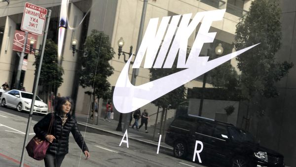 The Nike logo is displayed on a window at a Nike store on March 21, 2019 in San Francisco, California. - Sputnik International