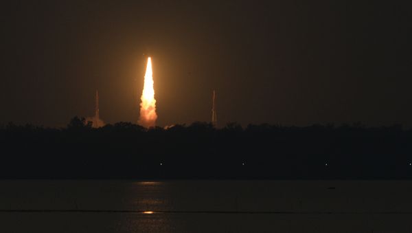 The Indian Space Research Organisation's (ISRO), Polar Satellite Launch Vehicle (PSLV-C46) launches on board India's radar imaging earth observation satellite RISAT-2B from Satish dawan space center in Sriharikota, in the state of Andhra Pradesh on May 22 , 2019. - Sputnik International