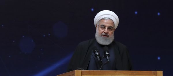 In this photo released by the official website of the office of the Iranian Presidency, President Hassan Rouhani speaks during a ceremony commemorating National Day of Nuclear Technology in Tehran, Iran, Tuesday, April 9, 2019 In this photo released by the official website of the office of the Iranian Presidency, President Hassan Rouhani speaks during a ceremony commemorating National Day of Nuclear Technology in Tehran, Iran, Tuesday, April 9, 2019 - Sputnik International