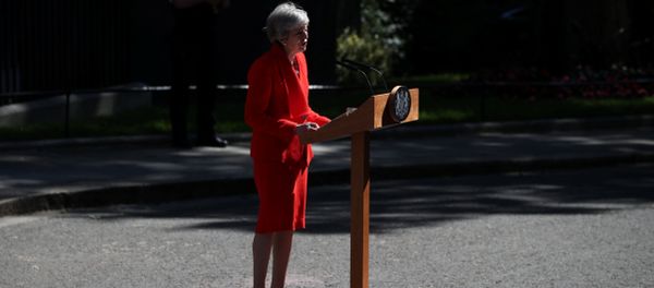 British Prime Minister Theresa May makes a statement, at Downing Street in London, Britain, May 24, 2019 British Prime Minister Theresa May makes a statement, at Downing Street in London, Britain, May 24, 2019 - Sputnik International