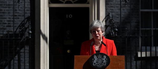 British Prime Theresa May cries as she makes a statement, at Downing Street in London, Britain, May 24, 2019 - Sputnik International