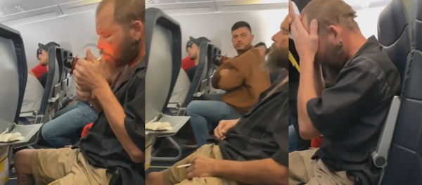 Seemingly Intoxicated Passenger Lights Cigarette on US Flight - Sputnik International