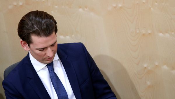 Austrian Chancellor Sebastian Kurz attends a session of the Parliament in Vienna, Austria May 27, 2019 Austrian Chancellor Sebastian Kurz attends a session of the Parliament in Vienna, Austria May 27, 2019 - Sputnik International